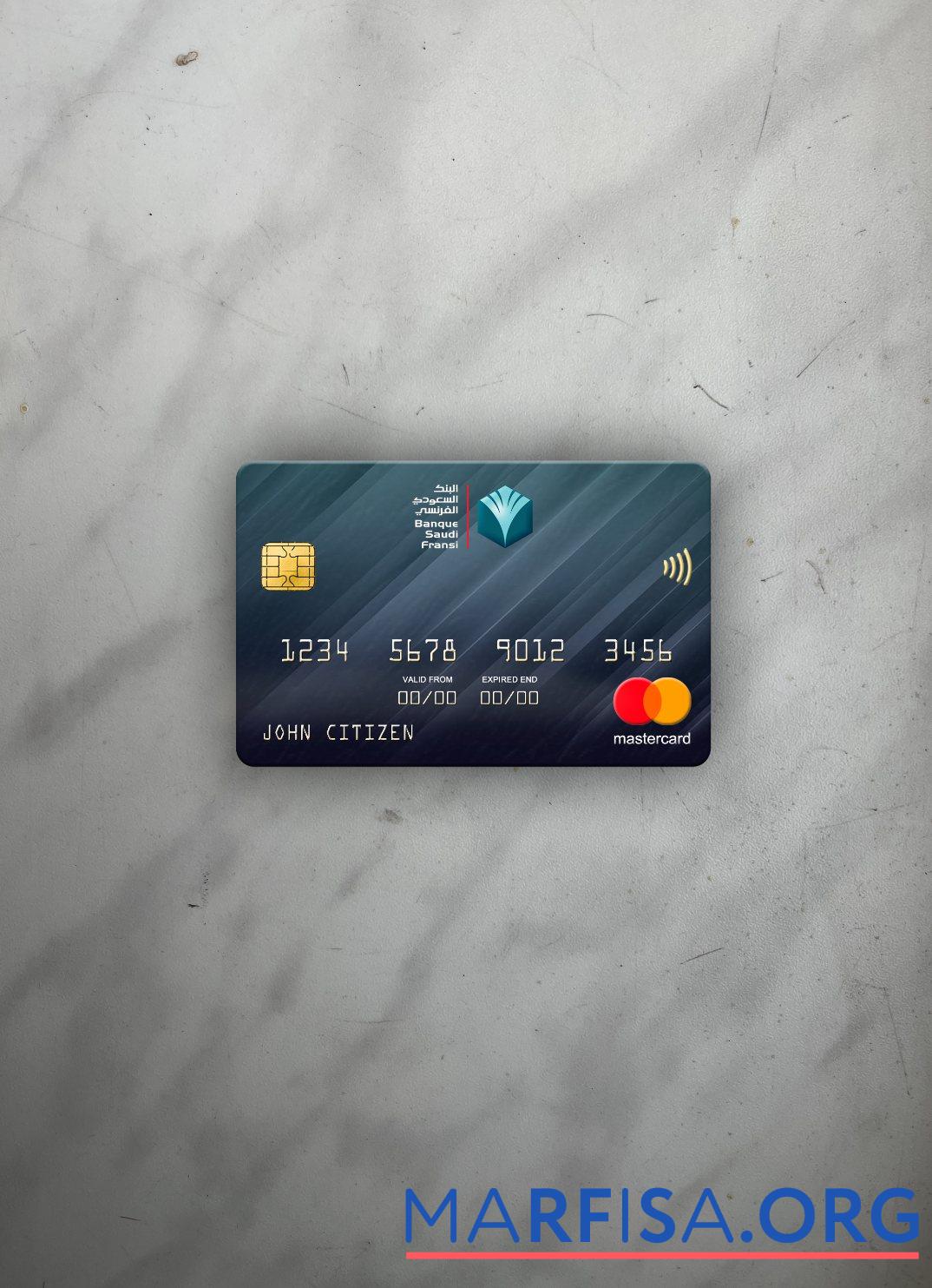 Downloadable Saudi Arabia Banque Saudi Fransi bank mastercard photolook front example